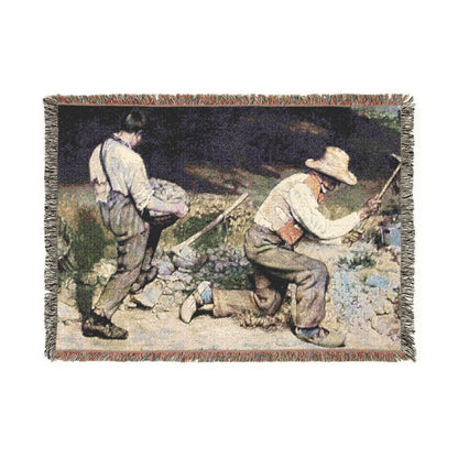 Courbet, Gustave - The Stone Breakers (1850) - Woven Blanket