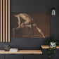 Courbet, Gustave - Study of a Nude Man (1840) - Canvas Block, unframed