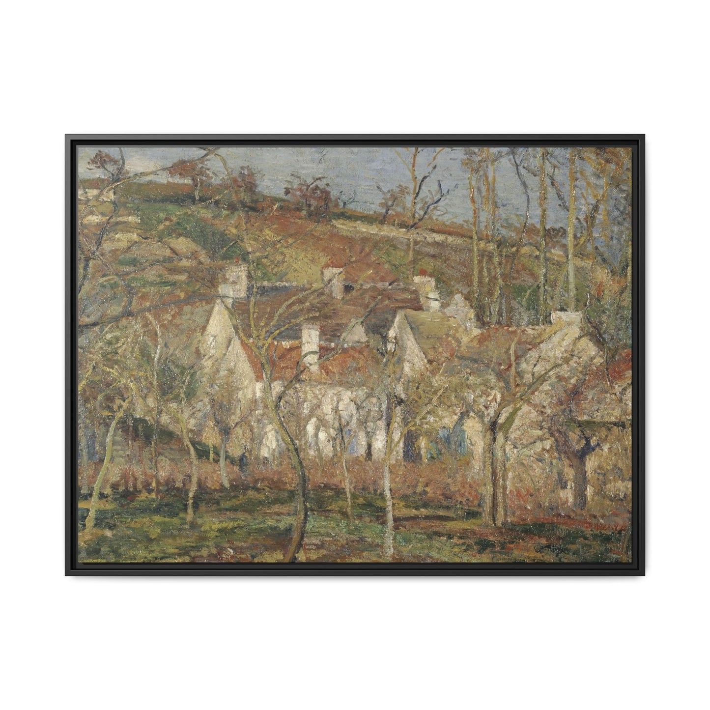 Pissarro, Camille - Red Roofs, Corner of a Village in Winter (1877) - Matte Canvas, Framed