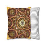 Lion Summer Mandala - Suede Square Pillowcase