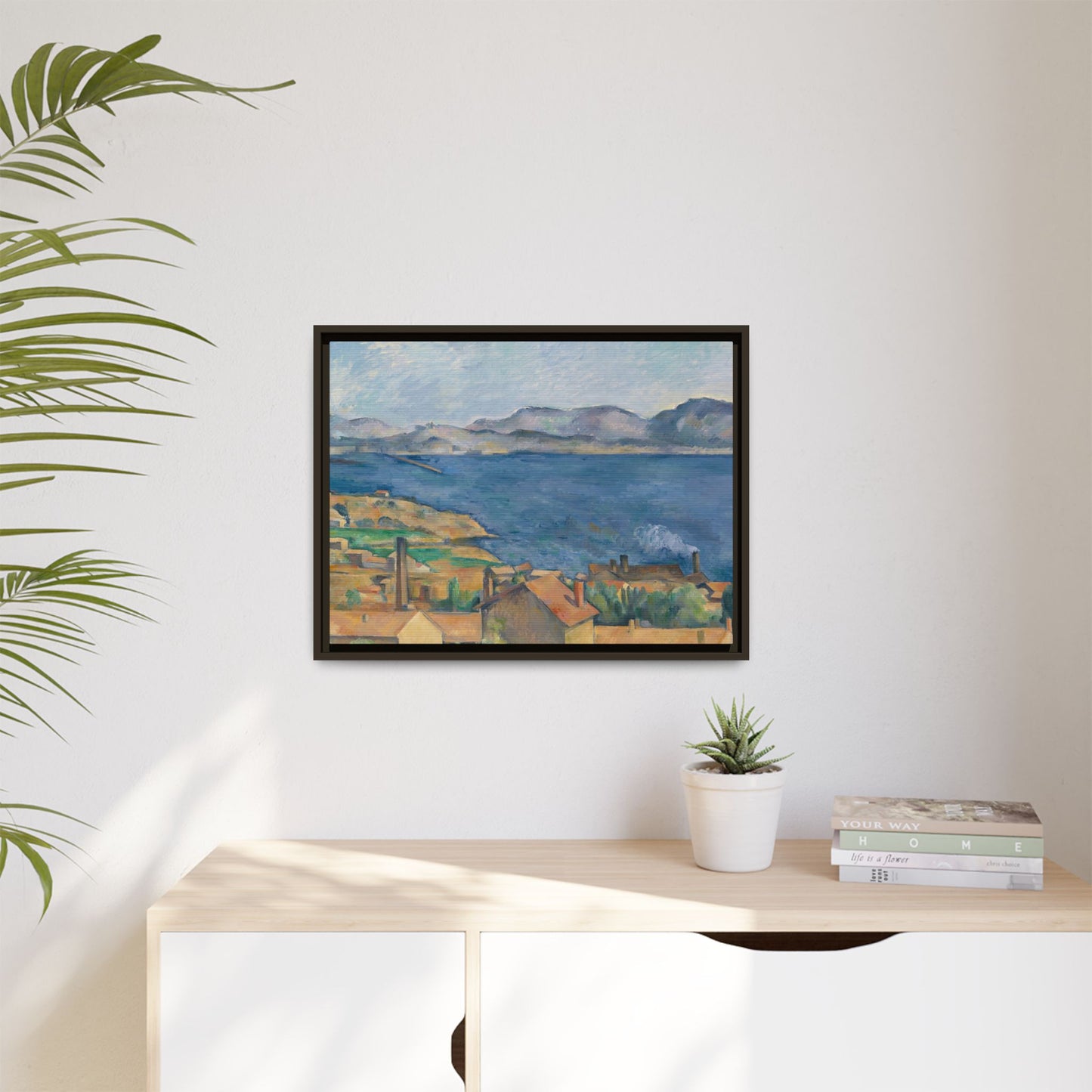 Cézanne, Paul - The Bay of Marseille, Seen from L'Estaque (1885) - Matte Canvas, Framed