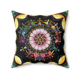 Obsidian Grandmothers Mandala - Suede Square Pillow