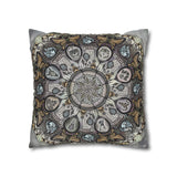 Memento Mori Mandala - Suede Square Pillowcase