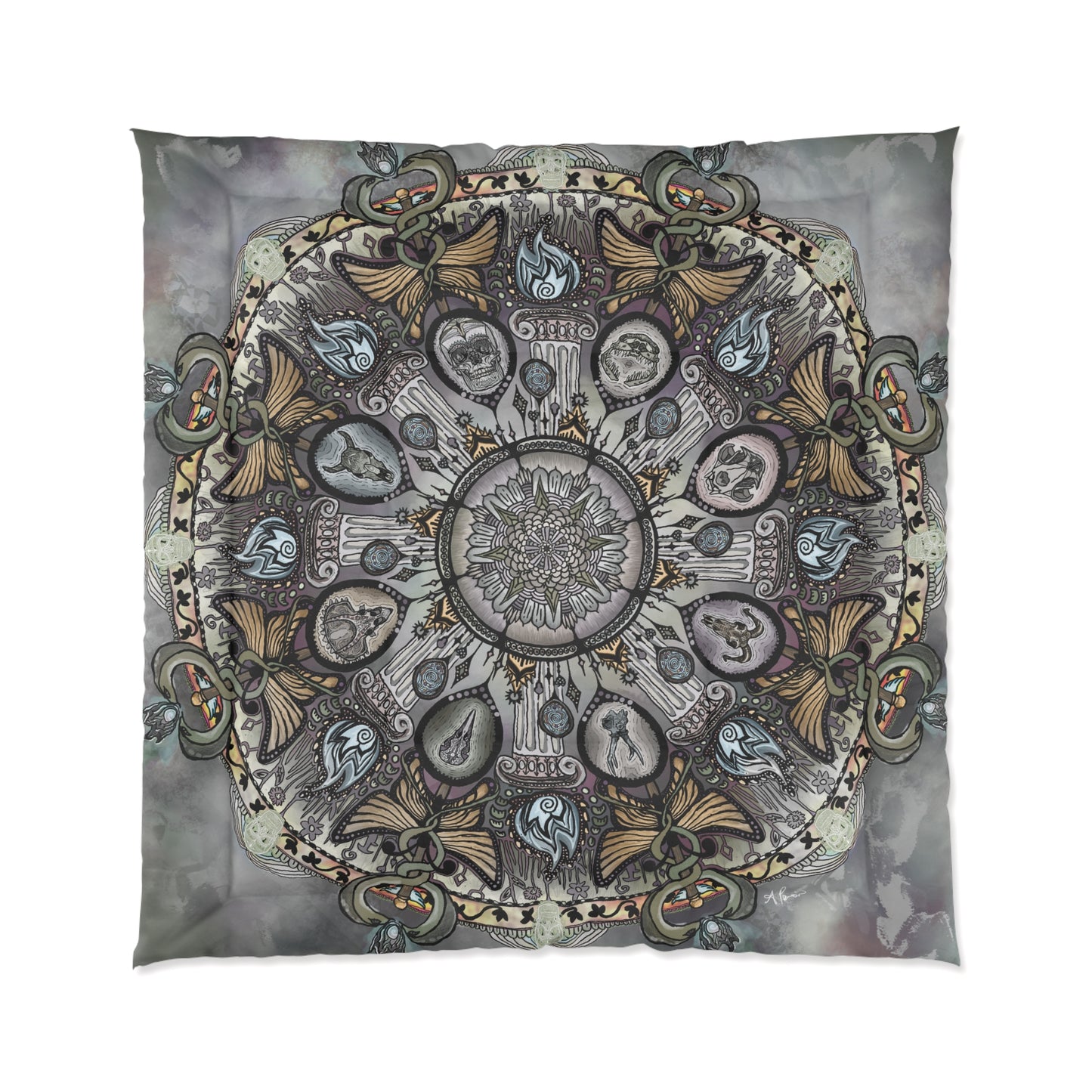 Memento Mori Mandala - Comforter