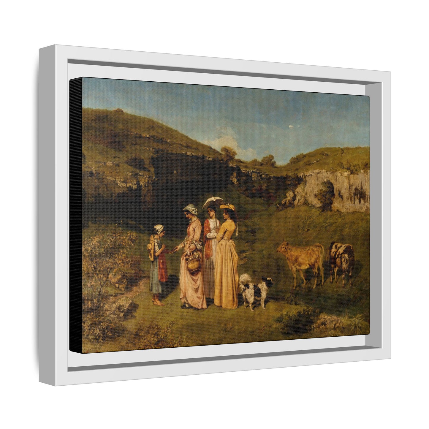 Courbet, Gustave - Young Ladies of the Village (1851) - Matte Canvas, Framed