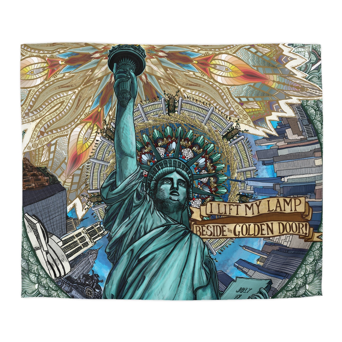 Pacio, Adam - Liberty Mandala - Microfiber Duvet Cover