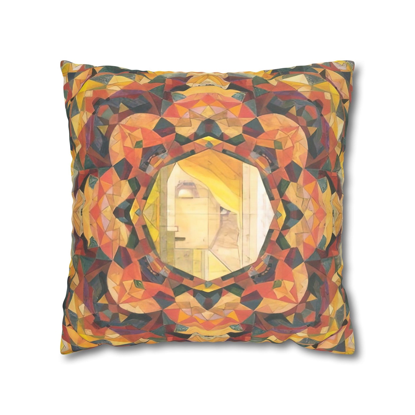 Filiger, Charles - Woman’s Head with Closed Eyes (1893) - Suede Square Pillowcase