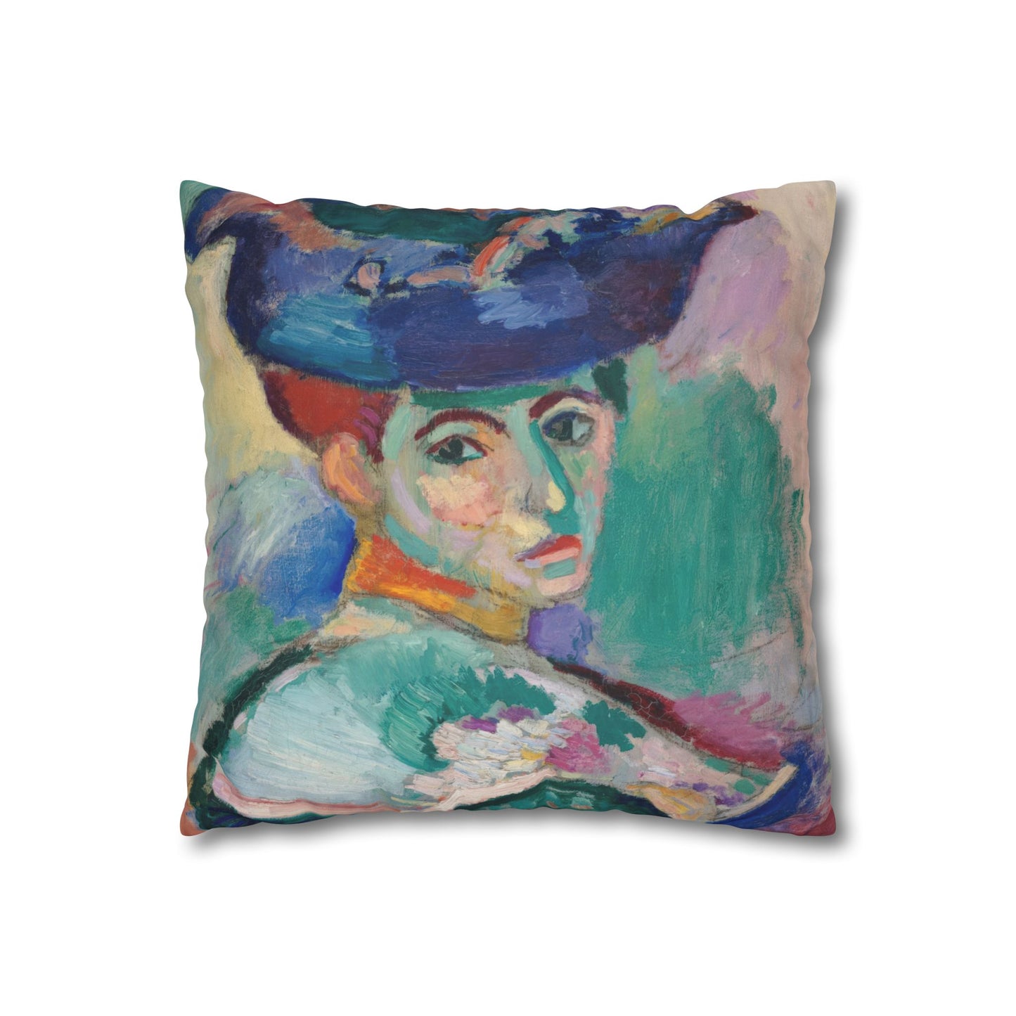Matisse, Henri - Woman with a Hat (1905) - Suede Square Pillowcase