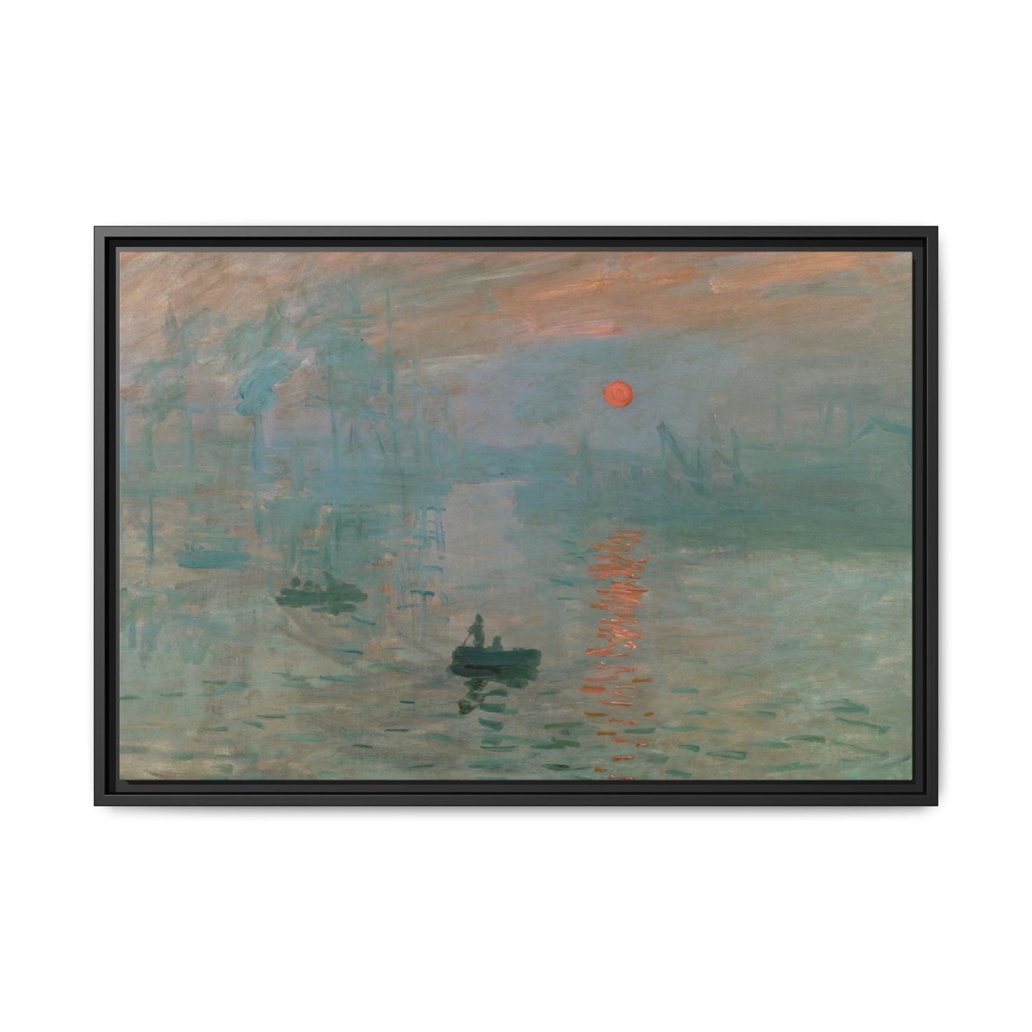Monet, Claude - Impression, Sunrise (1872) - Matte Canvas, Framed