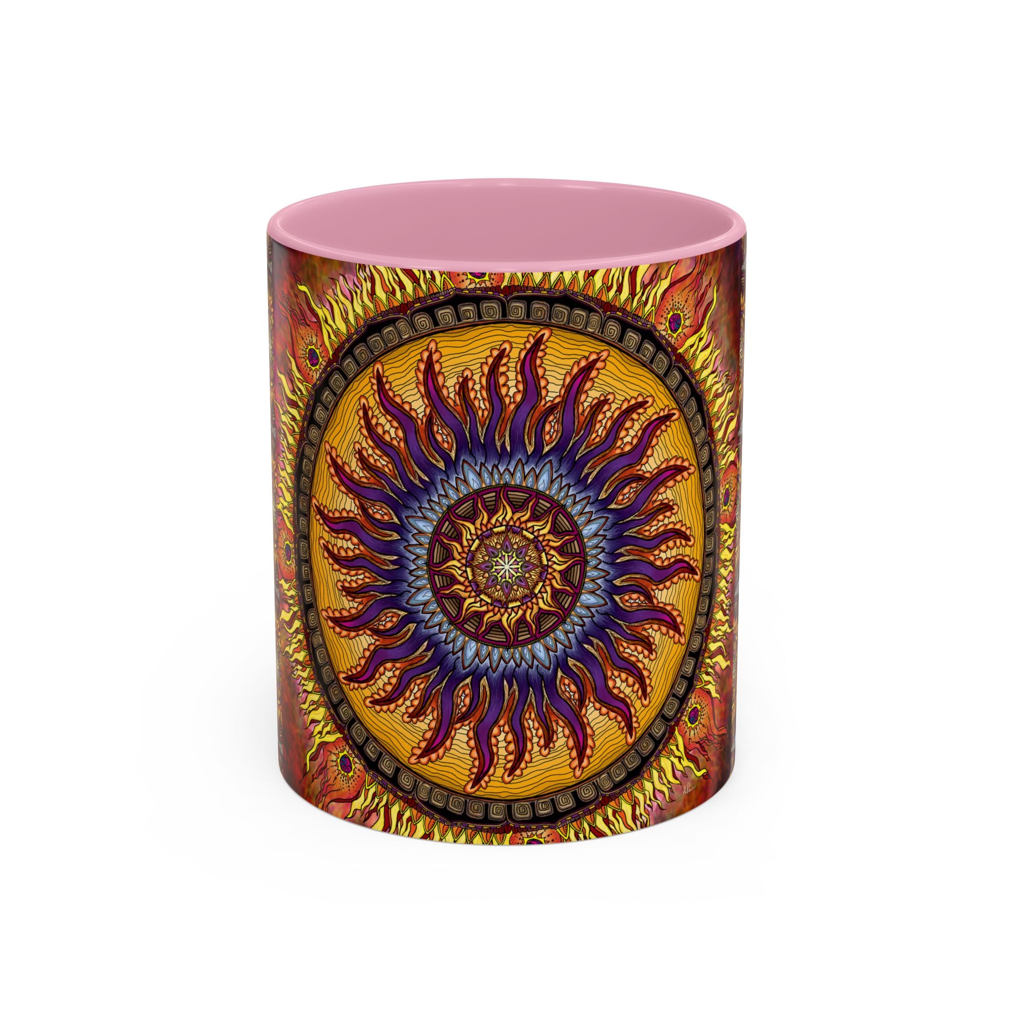 Solar Disc Mandala - Colorful Accent Mugs