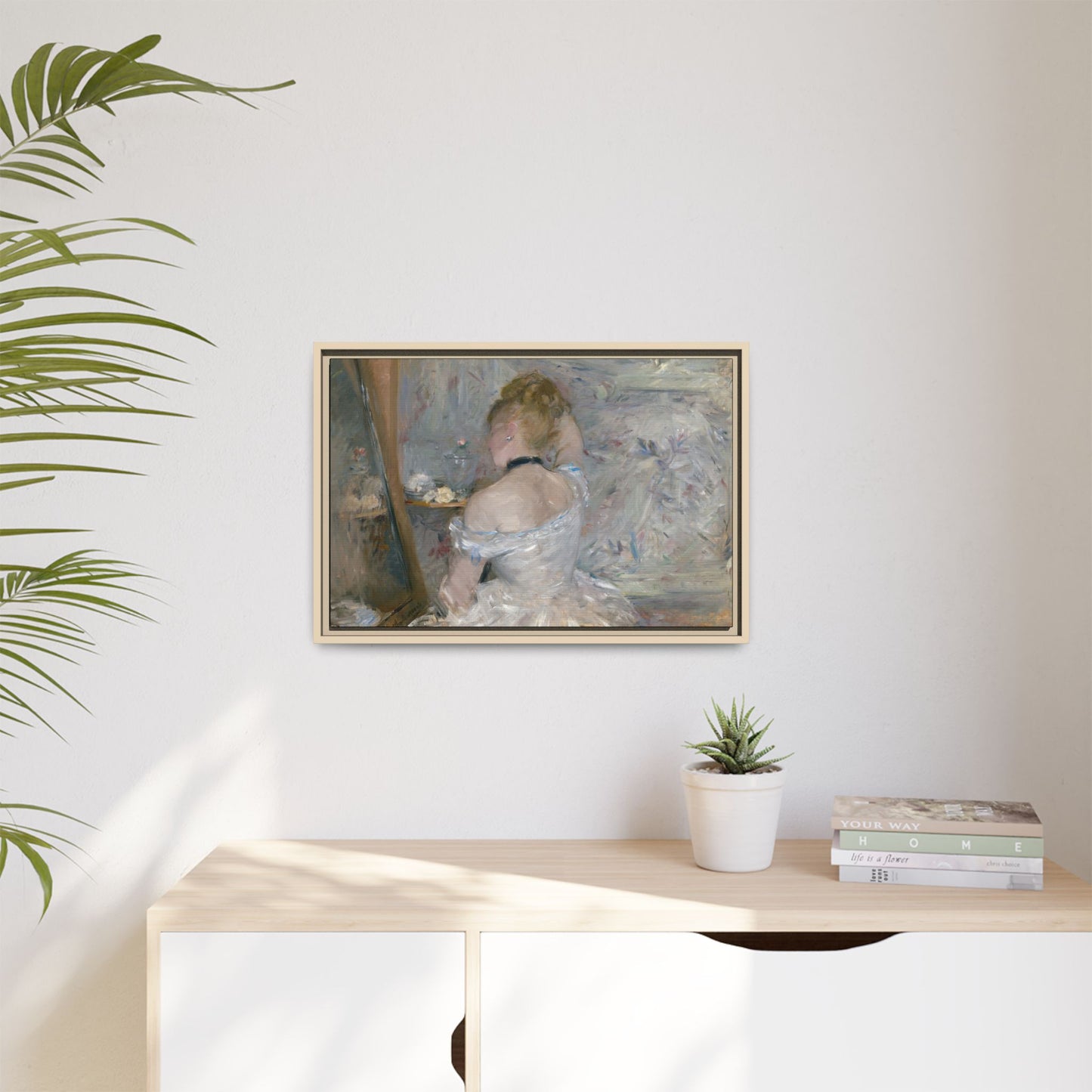 Morisot, Berthe - Woman at Her Toilette (1880) - Matte Canvas, Framed