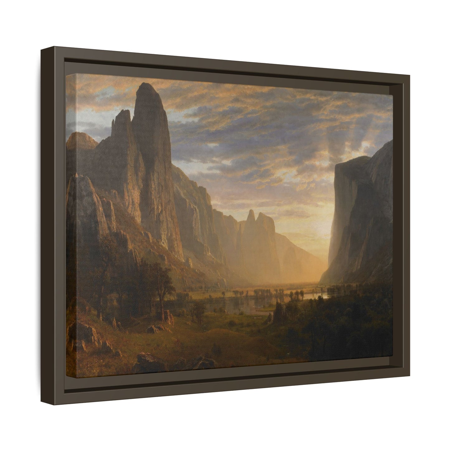 Bierstadt, Albert - Looking Down Yosemite Valley (1865) - Matte Canvas, Framed