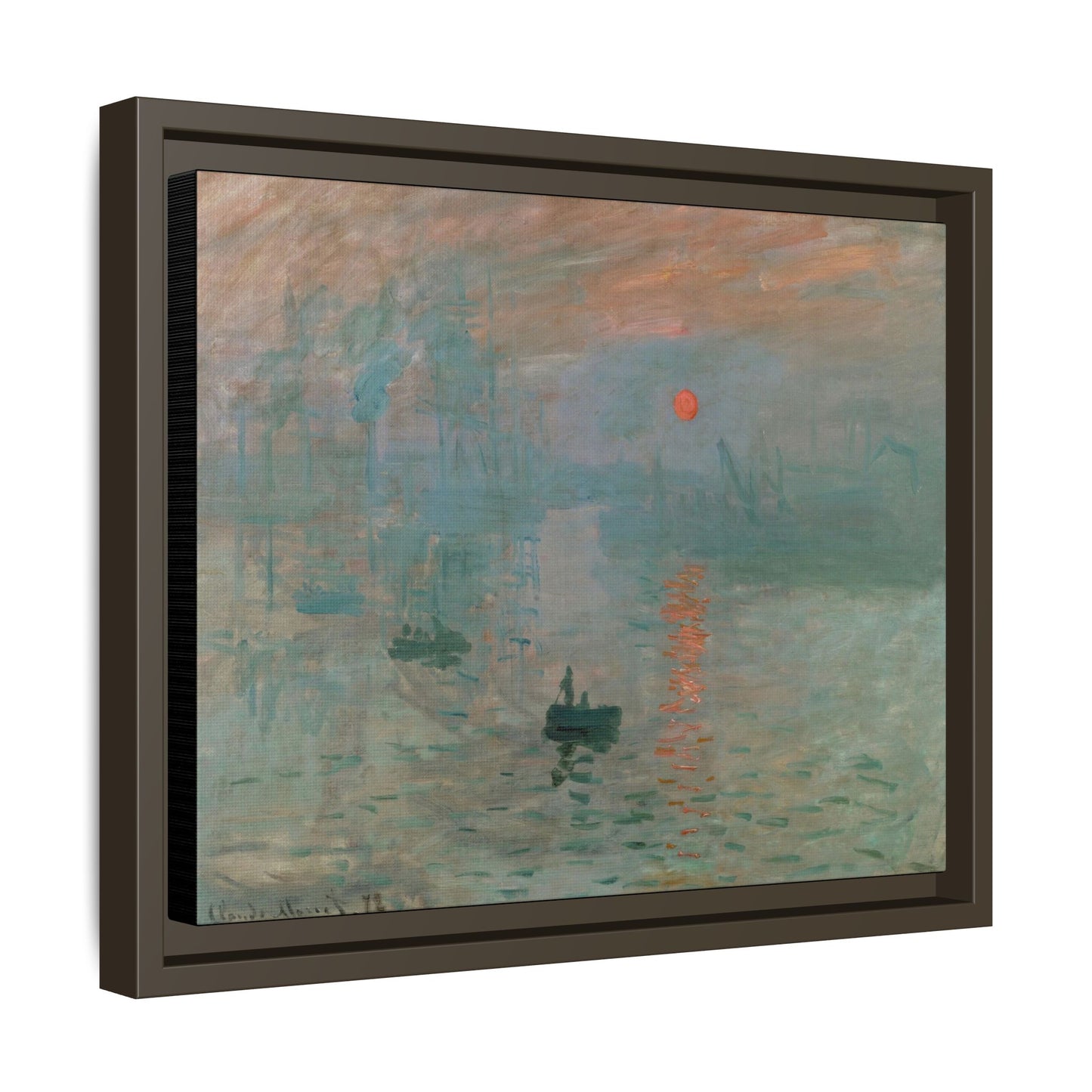 Monet, Claude - Impression, Sunrise (1872) - Matte Canvas, Framed