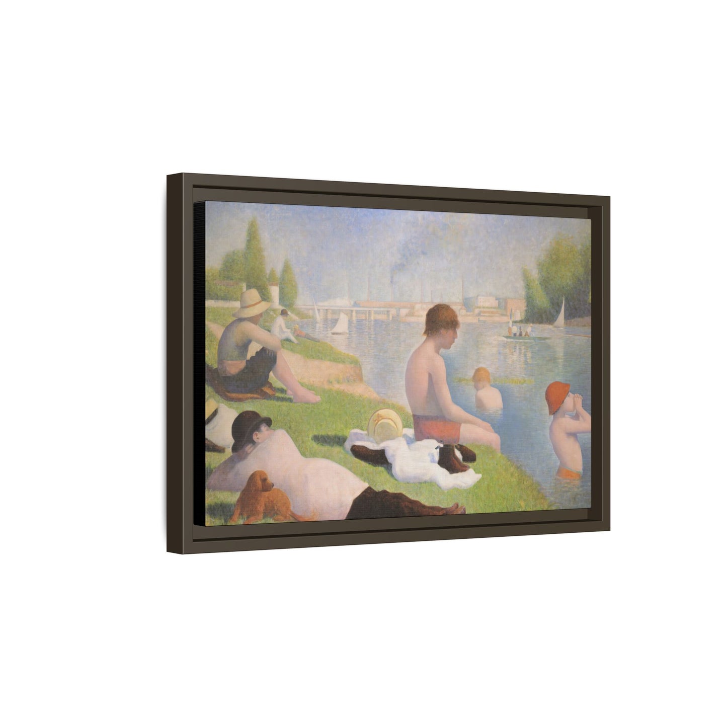 Seurat, Georges - Bathers at Asnières (1884) - Matte Canvas, Framed