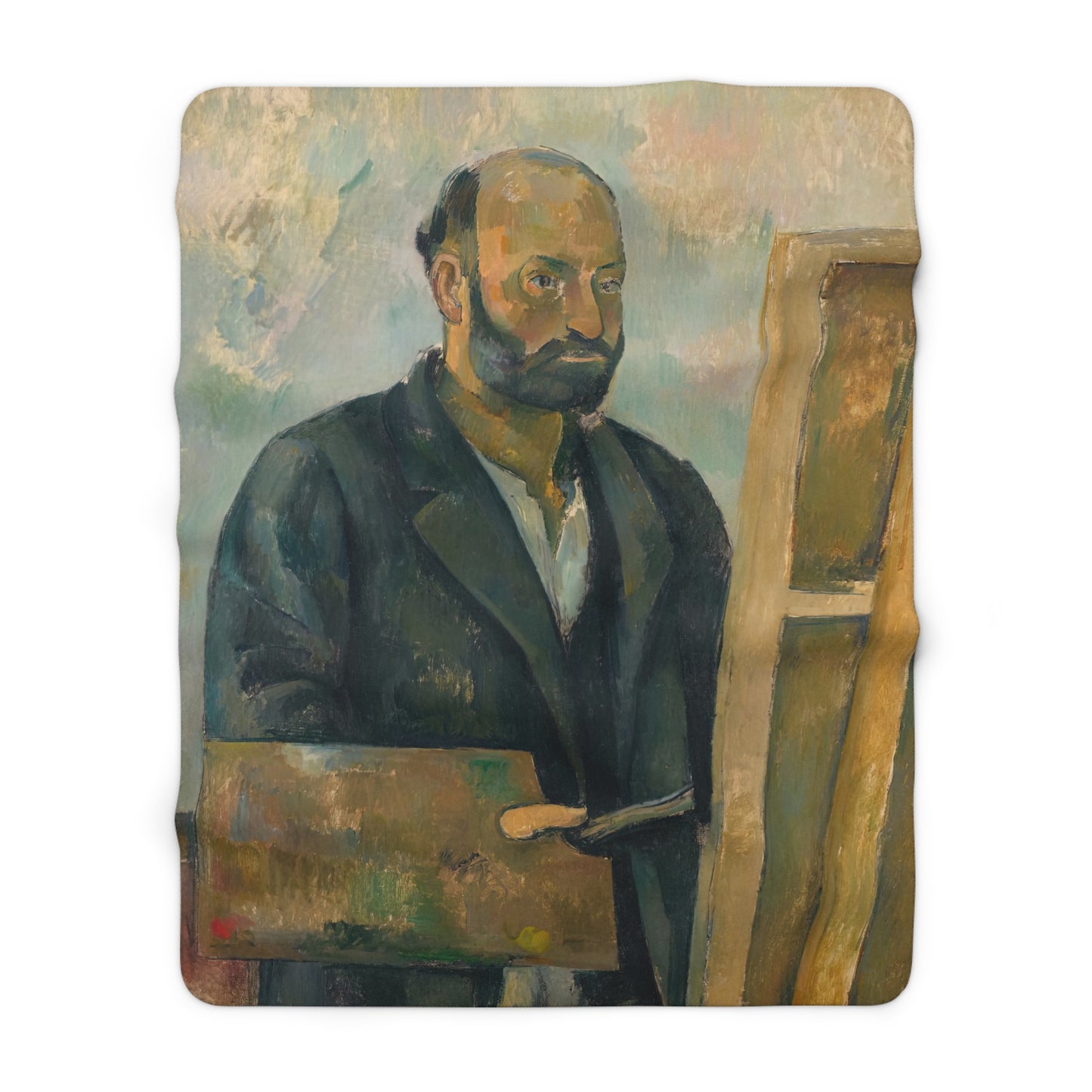 Cézanne, Paul - Portrait of the Artist with a Palette (1890) - Sherpa Fleece Blanket