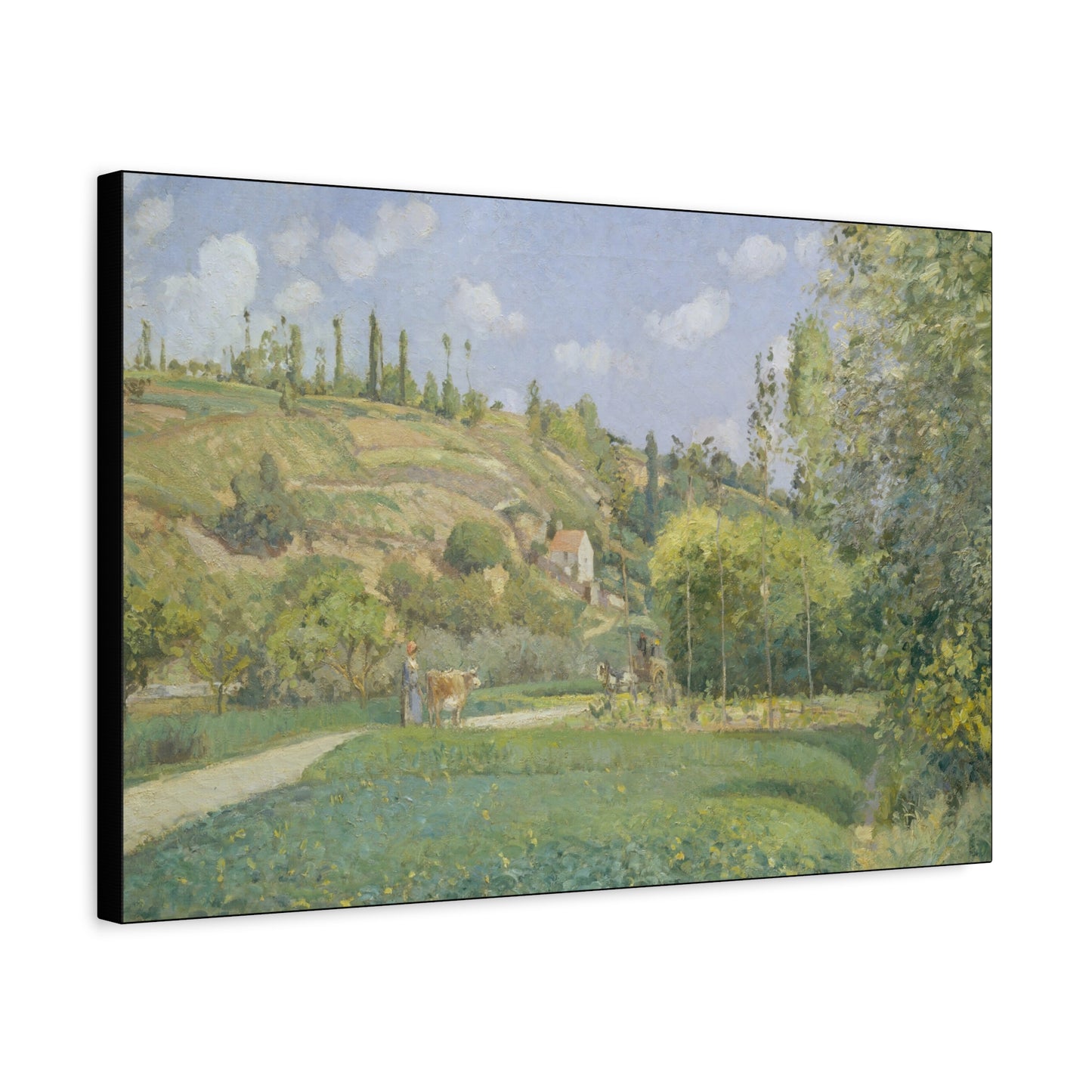Pissarro, Camille - A Cowherd at Valhermeil, Auvers-sur-Oise (1874) - Canvas Block, unframed