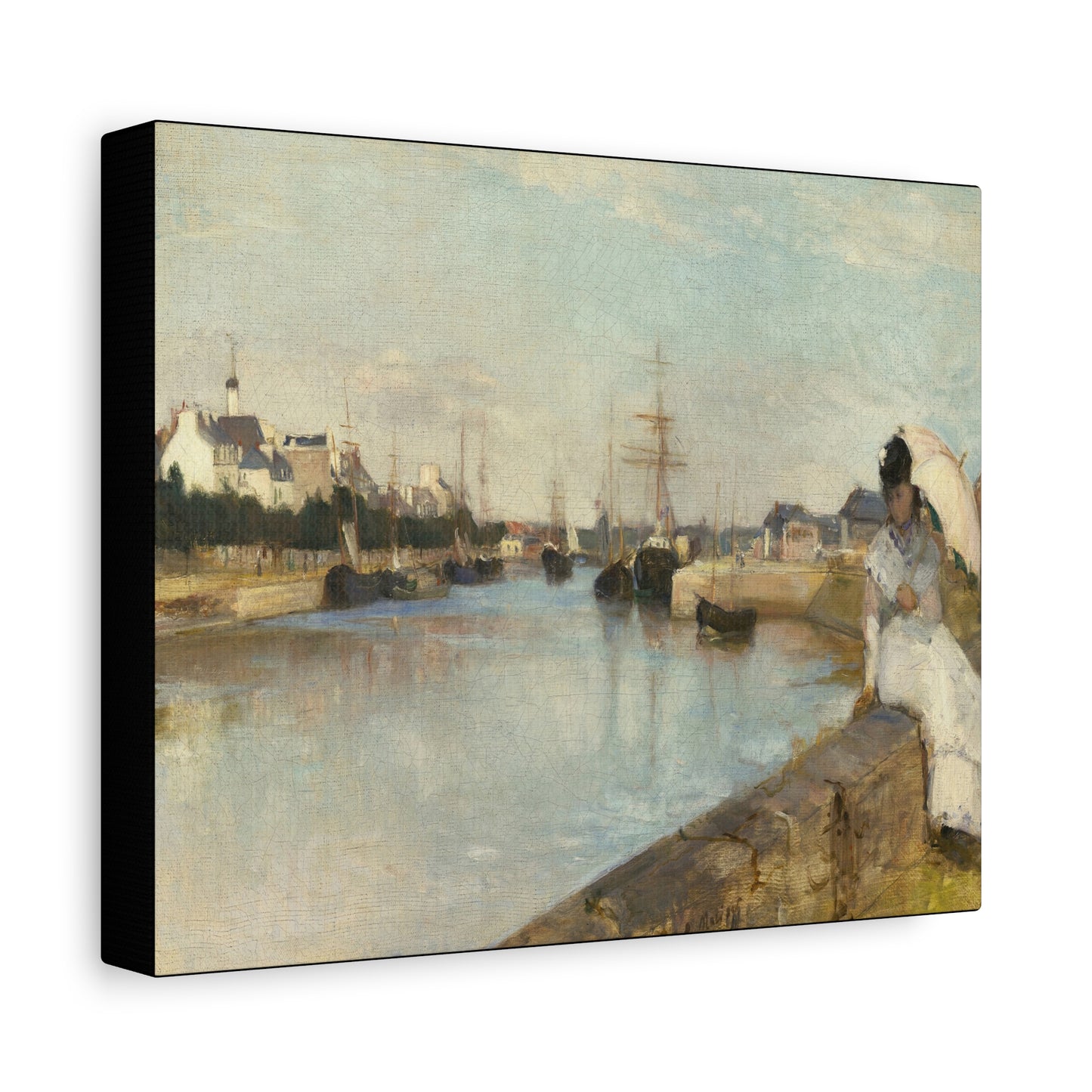 Morisot, Berthe - The Harbor at Lorient (1869) - Canvas Block, unframed