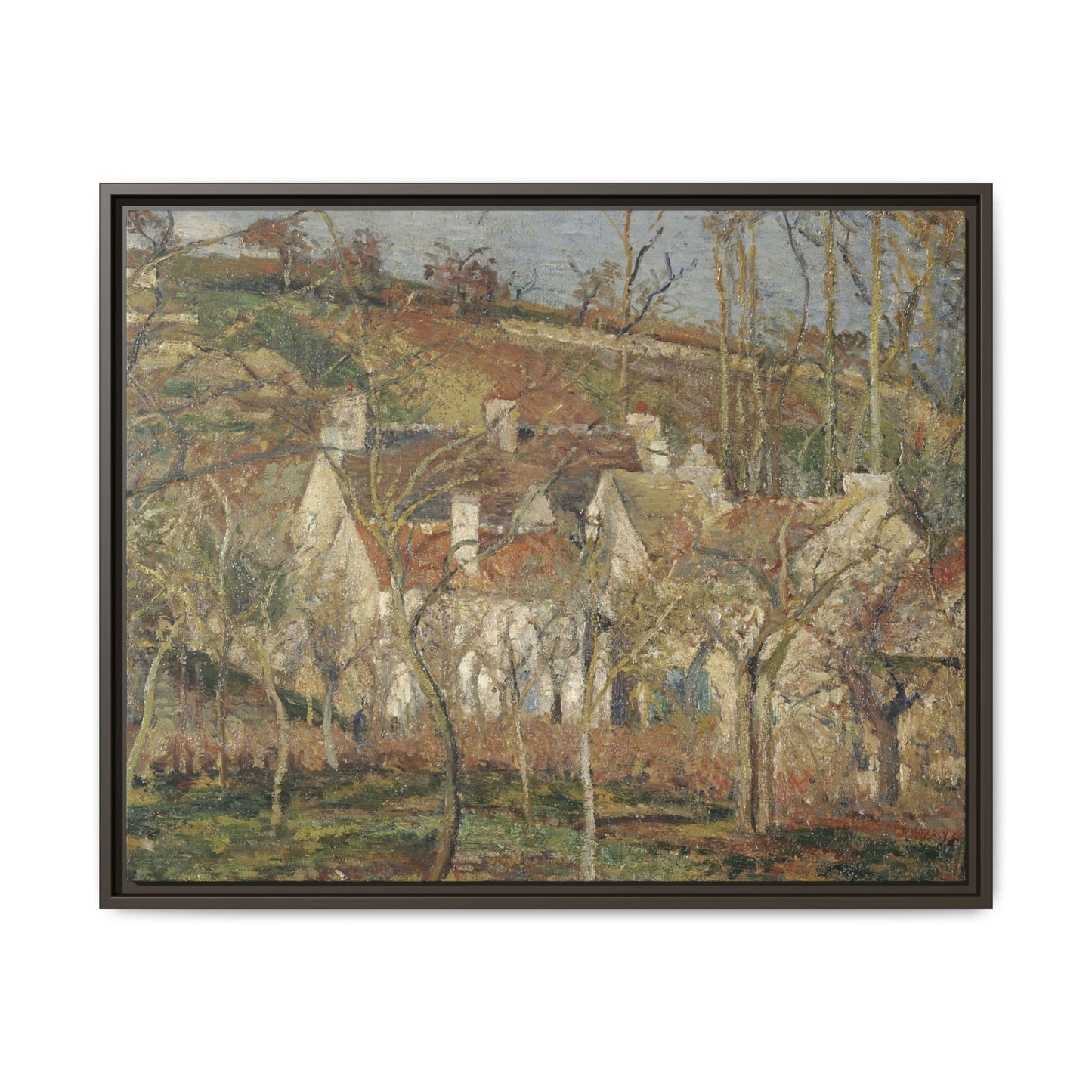 Pissarro, Camille - Red Roofs, Corner of a Village in Winter (1877) - Matte Canvas, Framed