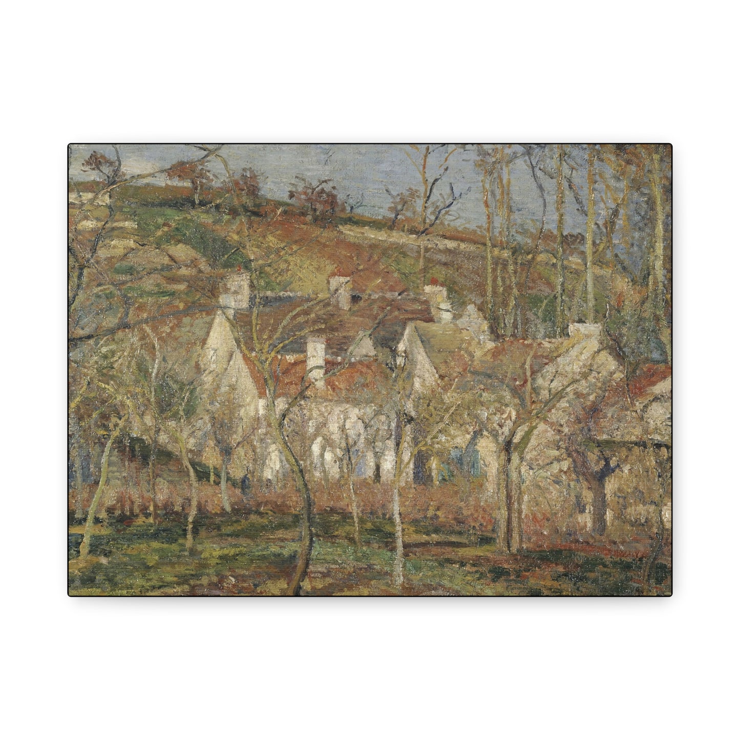 Pissarro, Camille - Red Roofs, Corner of a Village in Winter (1877) - Canvas Block, unframed