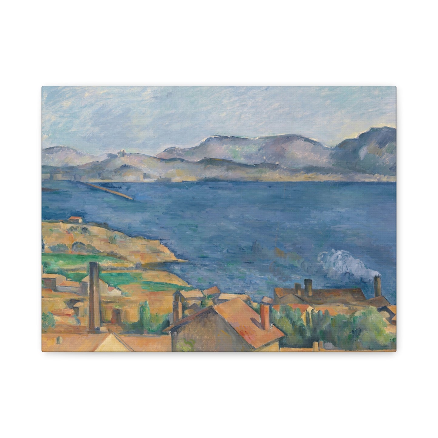 Cézanne, Paul - The Bay of Marseille, Seen from L'Estaque (1885) - Canvas Block, unframed