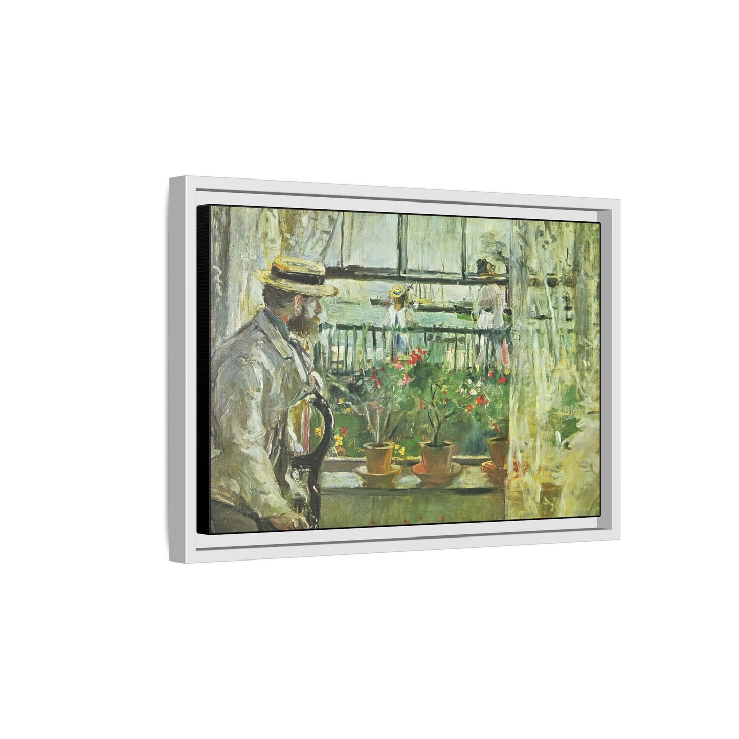 Morisot, Berthe - Eugene Manet on the Isle of Wight (1875) - Matte Canvas, Framed