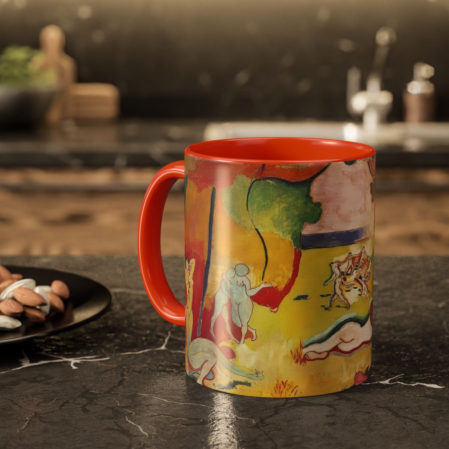 Matisse, Henri - The Joy of Life (1905) - Colorful Accent Mugs