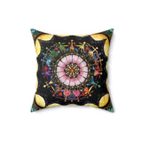 Obsidian Grandmothers Mandala - Suede Square Pillow