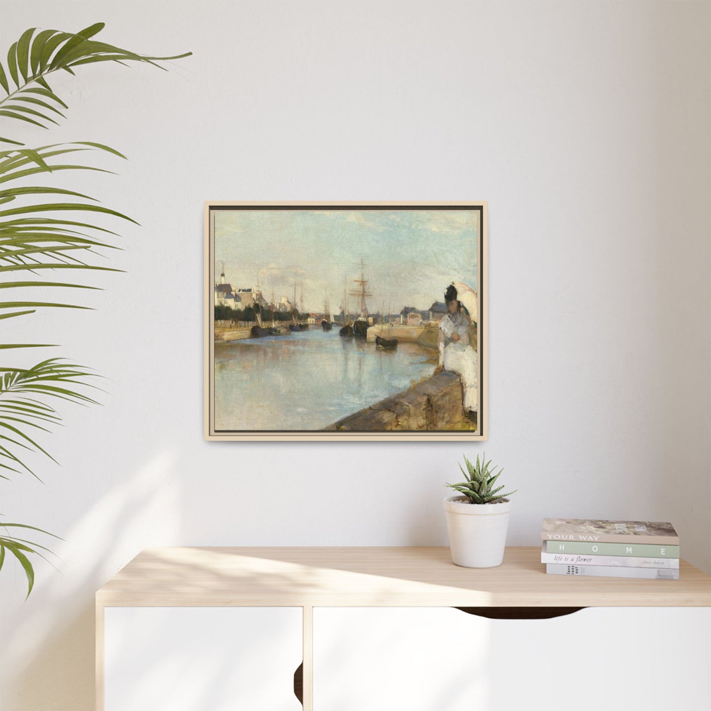Morisot, Berthe - The Harbor at Lorient (1869) - Matte Canvas, Framed