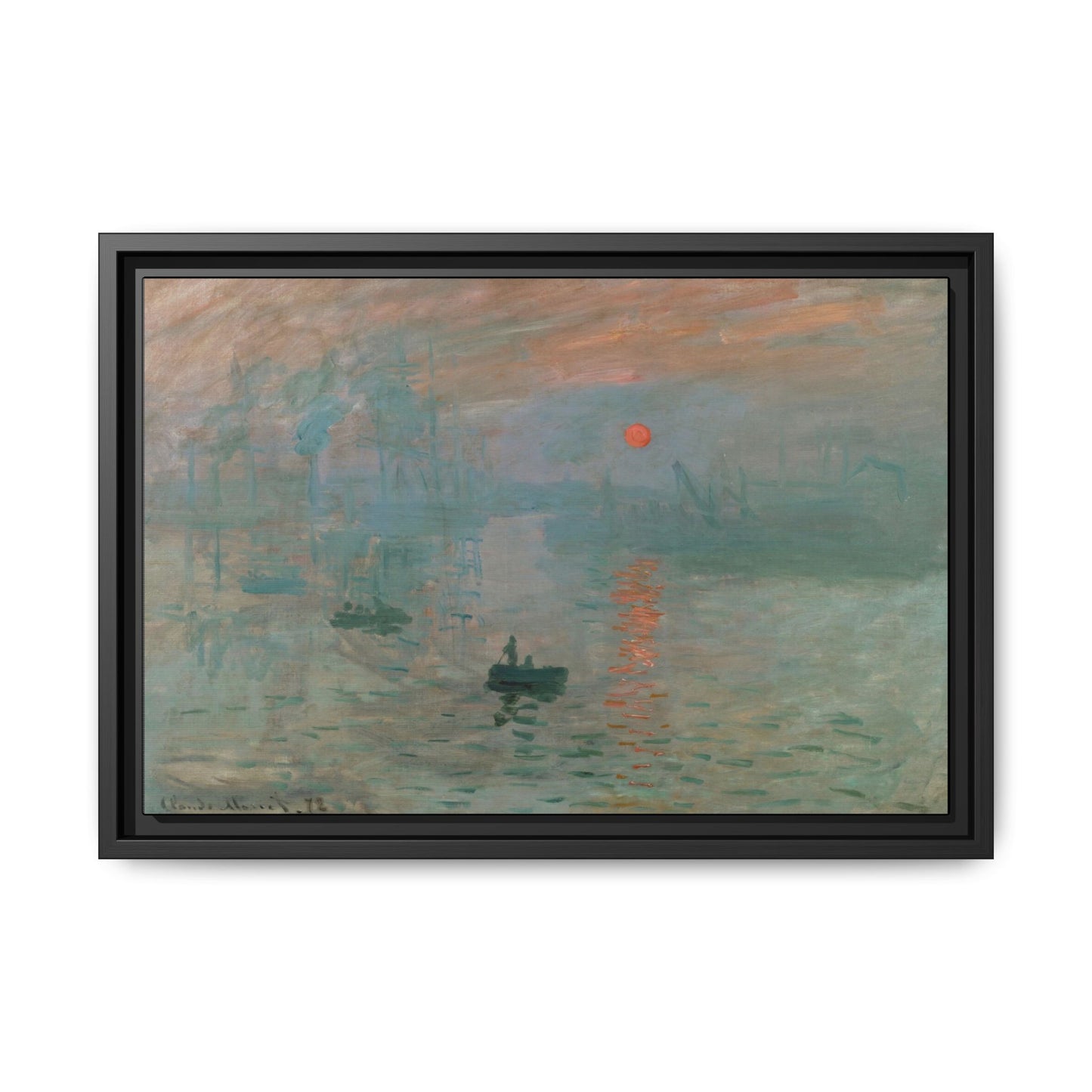 Monet, Claude - Impression, Sunrise (1872) - Matte Canvas, Framed