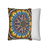 Emerald Arrows Mandala - Suede Square Pillowcase