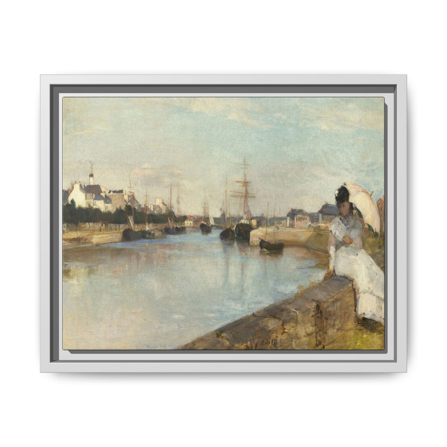 Morisot, Berthe - The Harbor at Lorient (1869) - Matte Canvas, Framed