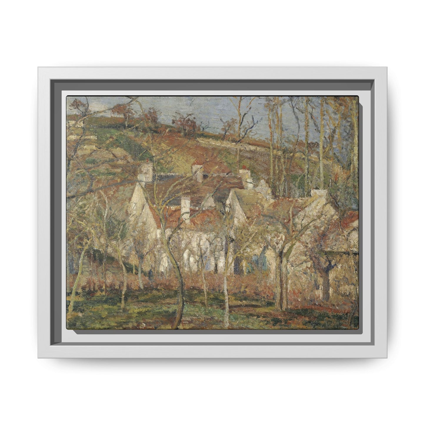 Pissarro, Camille - Red Roofs, Corner of a Village in Winter (1877) - Matte Canvas, Framed