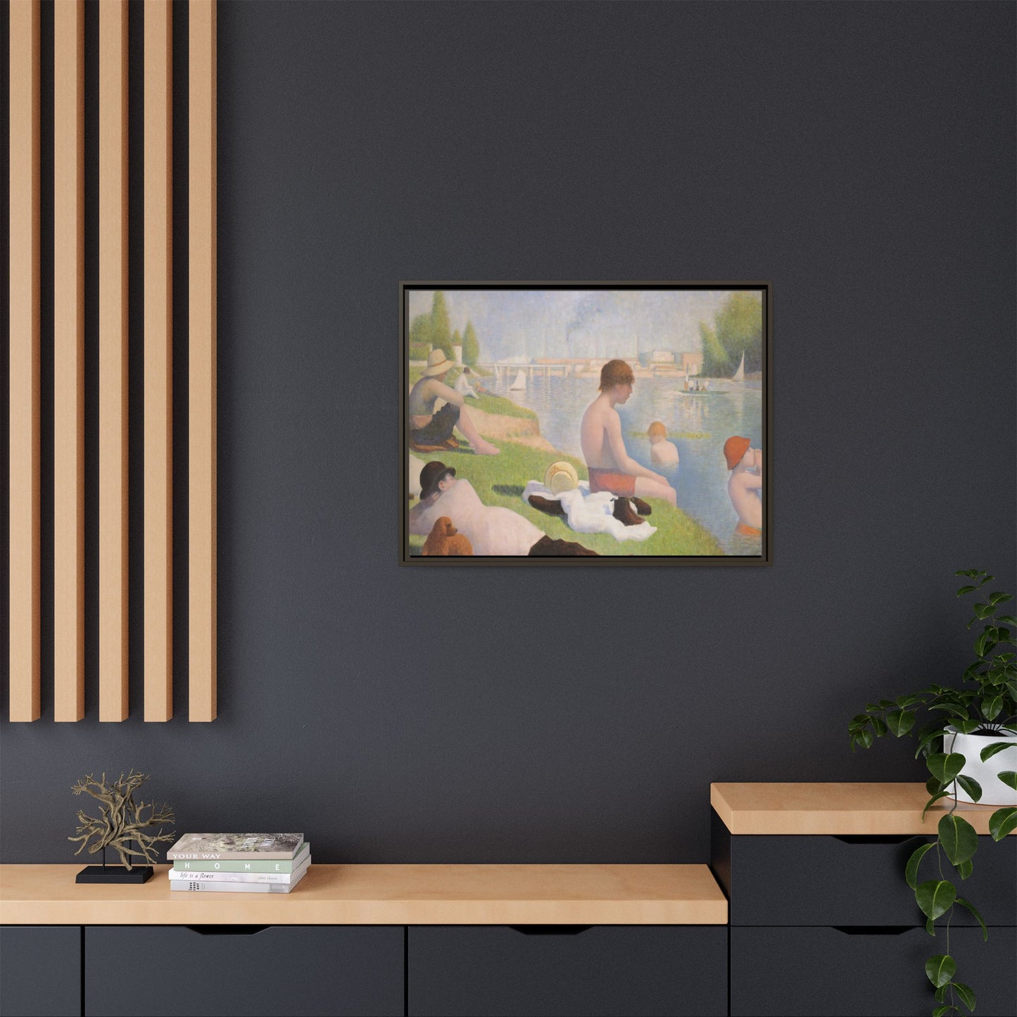Seurat, Georges - Bathers at Asnières (1884) - Matte Canvas, Framed