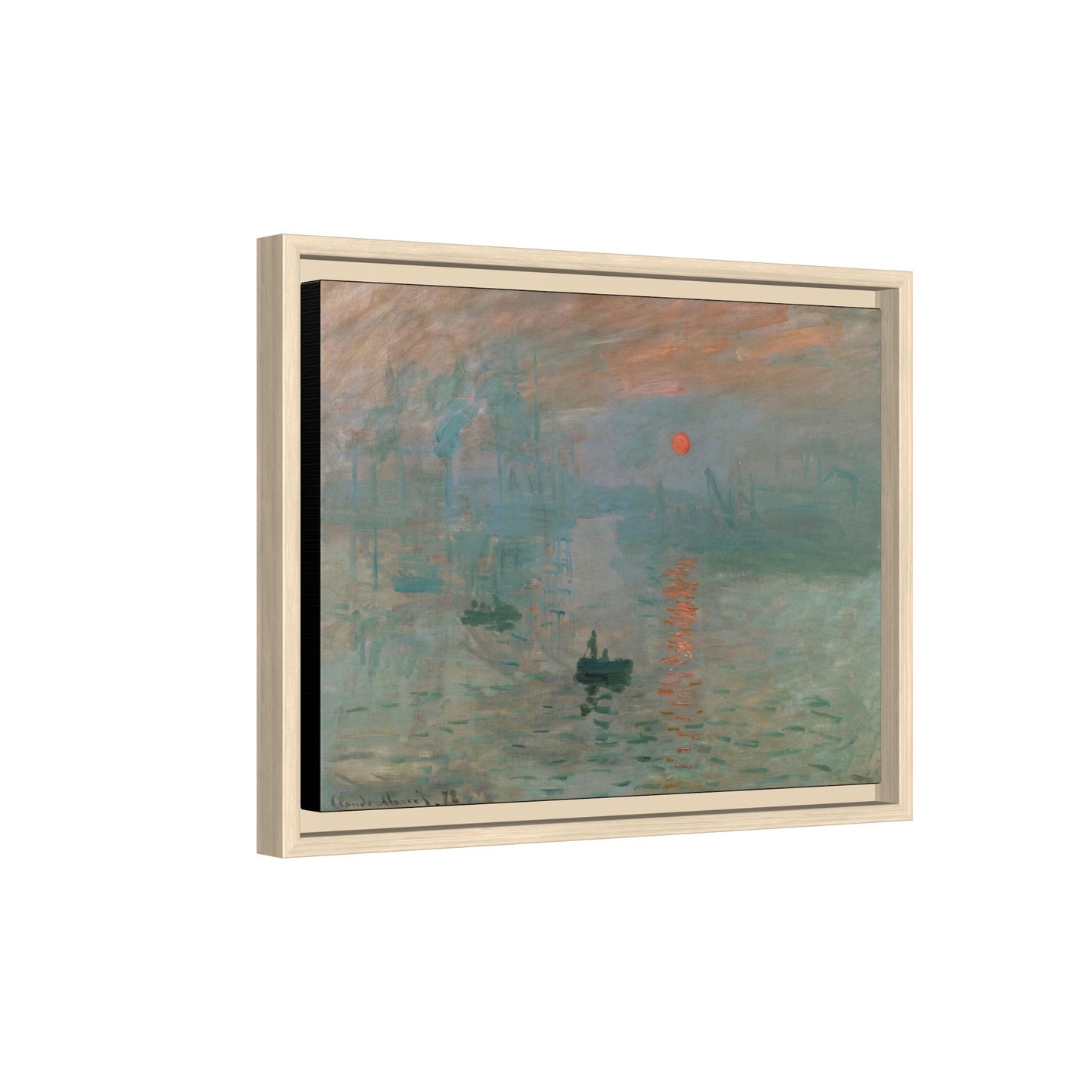 Monet, Claude - Impression, Sunrise (1872) - Matte Canvas, Framed