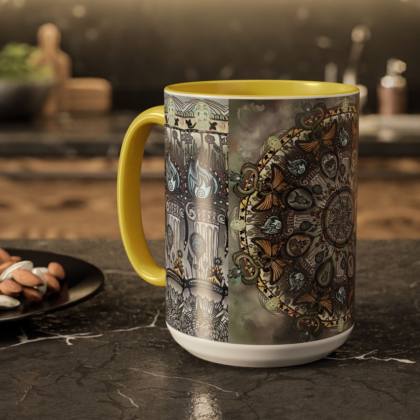 Pacio, Adam - Memento Mori Mandala - Colorful Accent Mugs