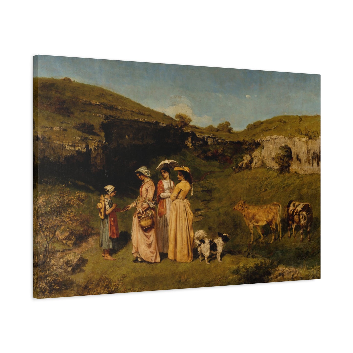 Courbet, Gustave - Young Ladies of the Village (1851) - Canvas Block, unframed