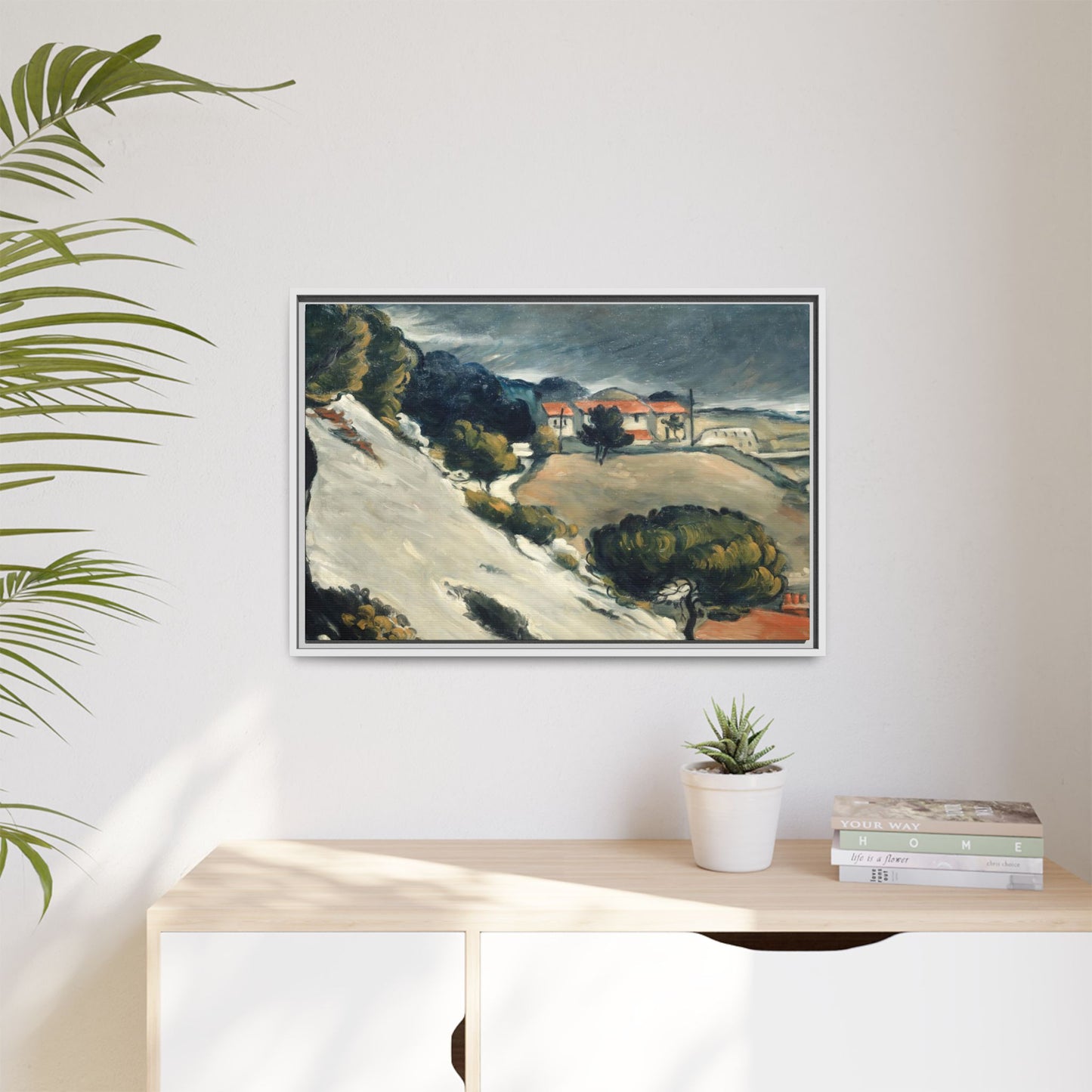 Cézanne, Paul - L’Estaque, Melting Snow (1870) - Matte Canvas, Framed