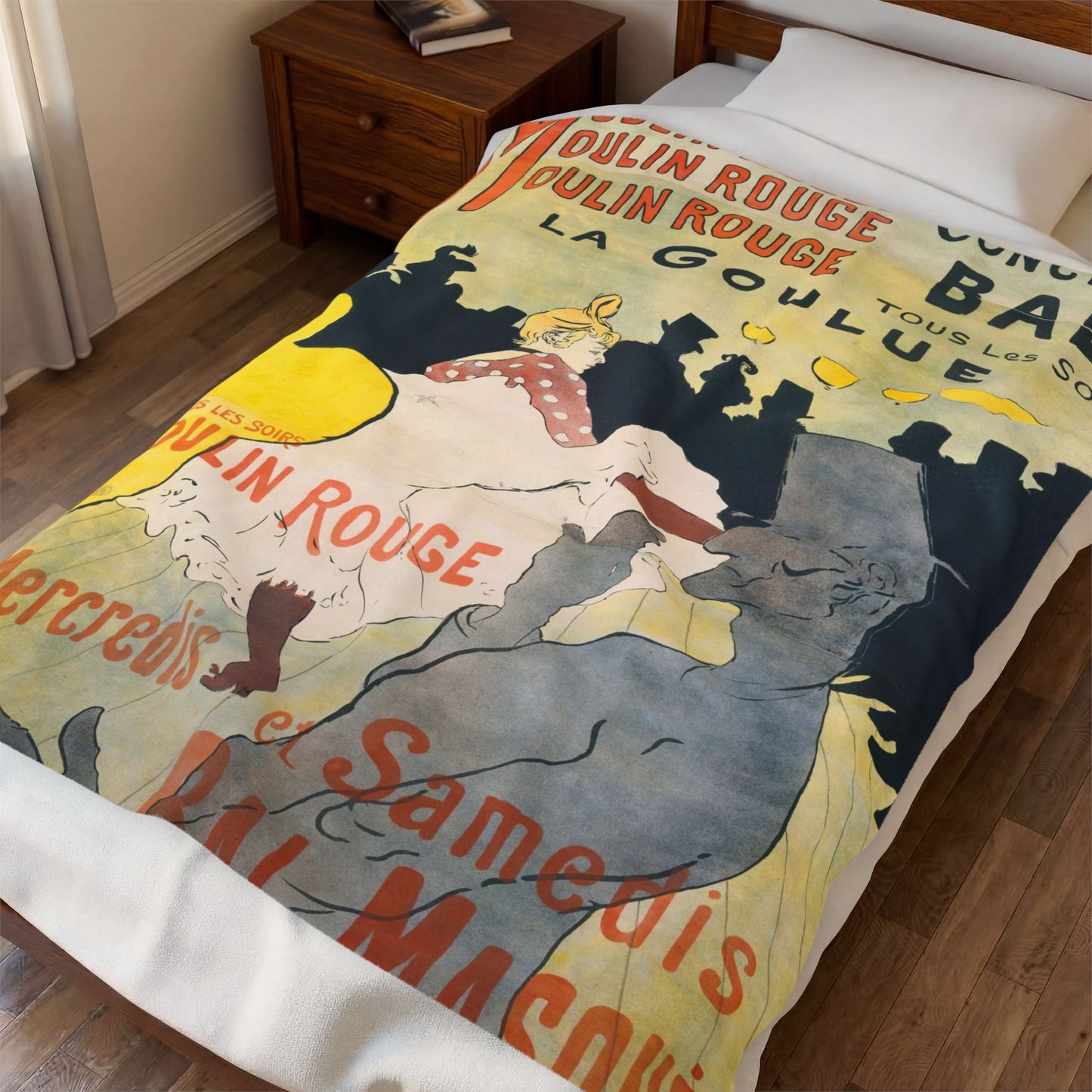 Toulouse-Lautrec, Henri - Moulin Rouge - La Goulue (1891) - Velveteen Plush Blanket