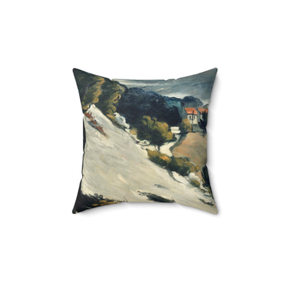 Cézanne, Paul - L’Estaque, Melting Snow (1870) - Suede Square Pillow