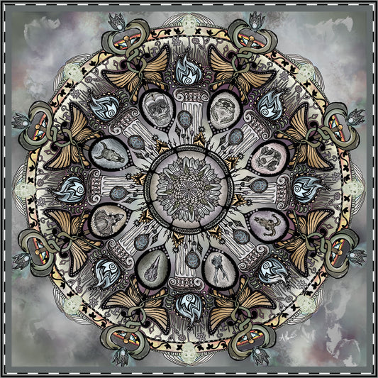 Memento Mori Mandala - Satin Poster
