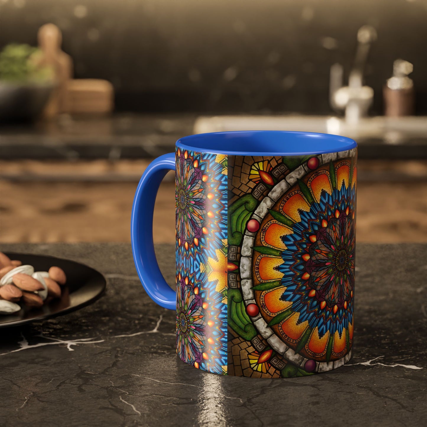 Pacio, Adam - Emerald Arrows Mandala - Colorful Accent Mugs
