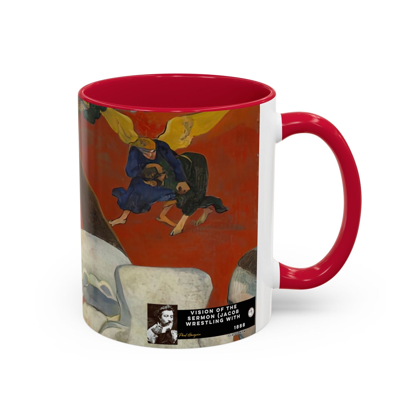 Gauguin, Paul - Vision of the Sermon (Jacob Wrestling with the Angel) (1888) - Colorful Accent Mugs