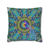 Melek Taus Mandala - Faux Suede Square Pillowcase