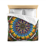Emerald Arrows Mandala - Microfiber Duvet Cover