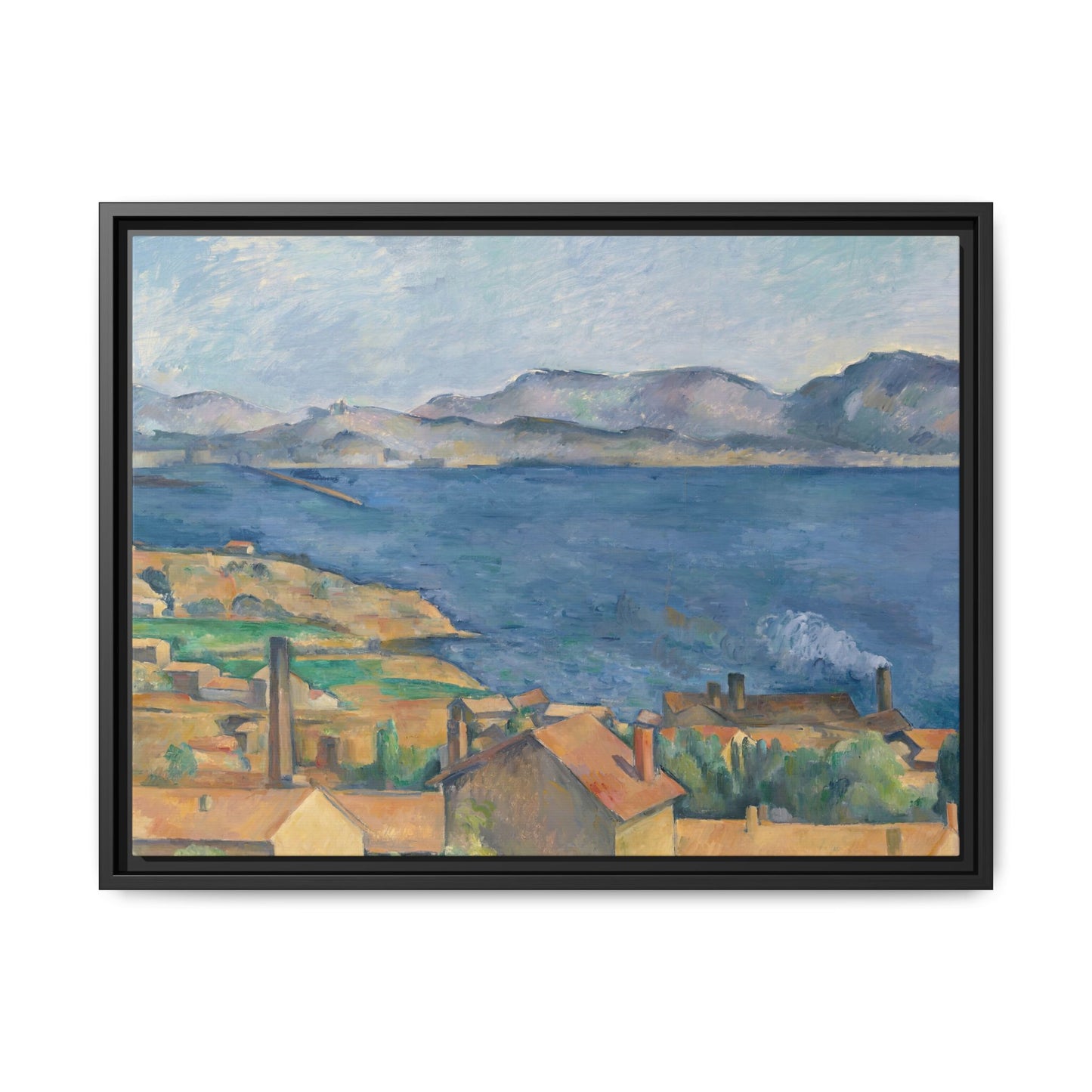 Cézanne, Paul - The Bay of Marseille, Seen from L'Estaque (1885) - Matte Canvas, Framed