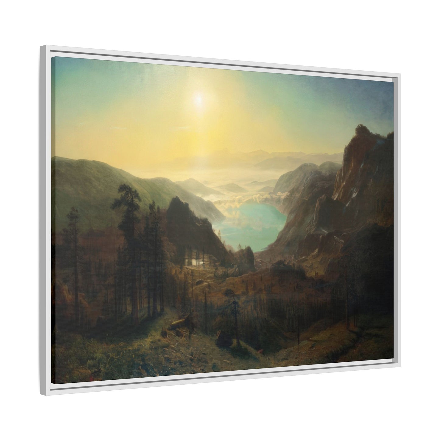 Bierstadt, Albert - Donner Lake from the Summit (1873) - Matte Canvas, Framed