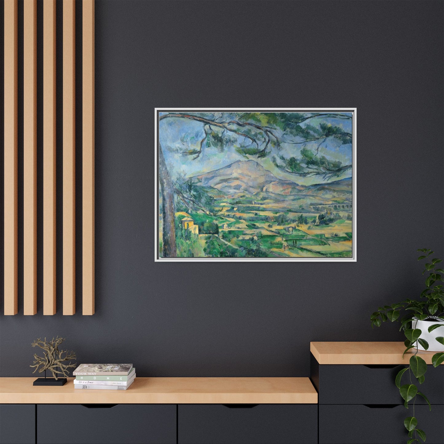 Cézanne, Paul - Mont Sainte-Victoire with Large Pine (1887) - Matte Canvas, Framed