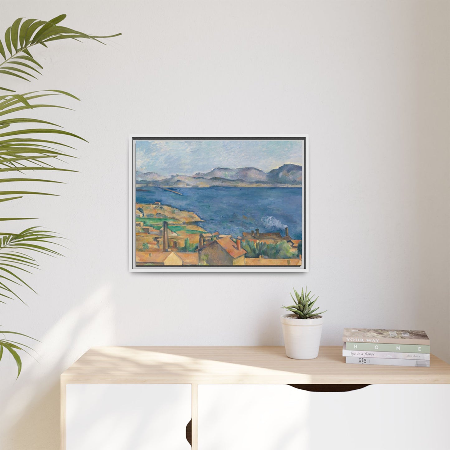 Cézanne, Paul - The Bay of Marseille, Seen from L'Estaque (1885) - Matte Canvas, Framed
