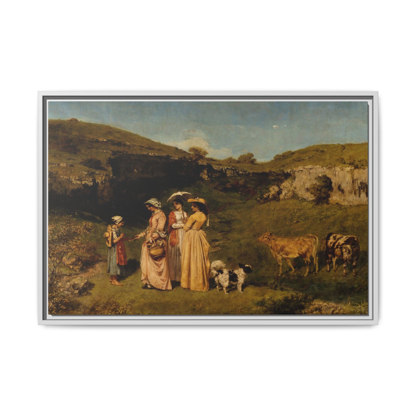 Courbet, Gustave - Young Ladies of the Village (1851) - Matte Canvas, Framed