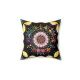 Obsidian Grandmothers Mandala - Suede Square Pillow